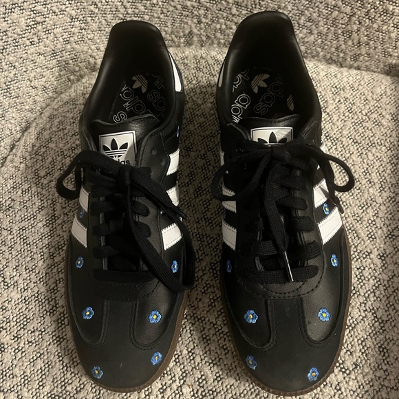 Adidas Samba OG Black with Blue Floral Sneakers - Picture 3 of 7